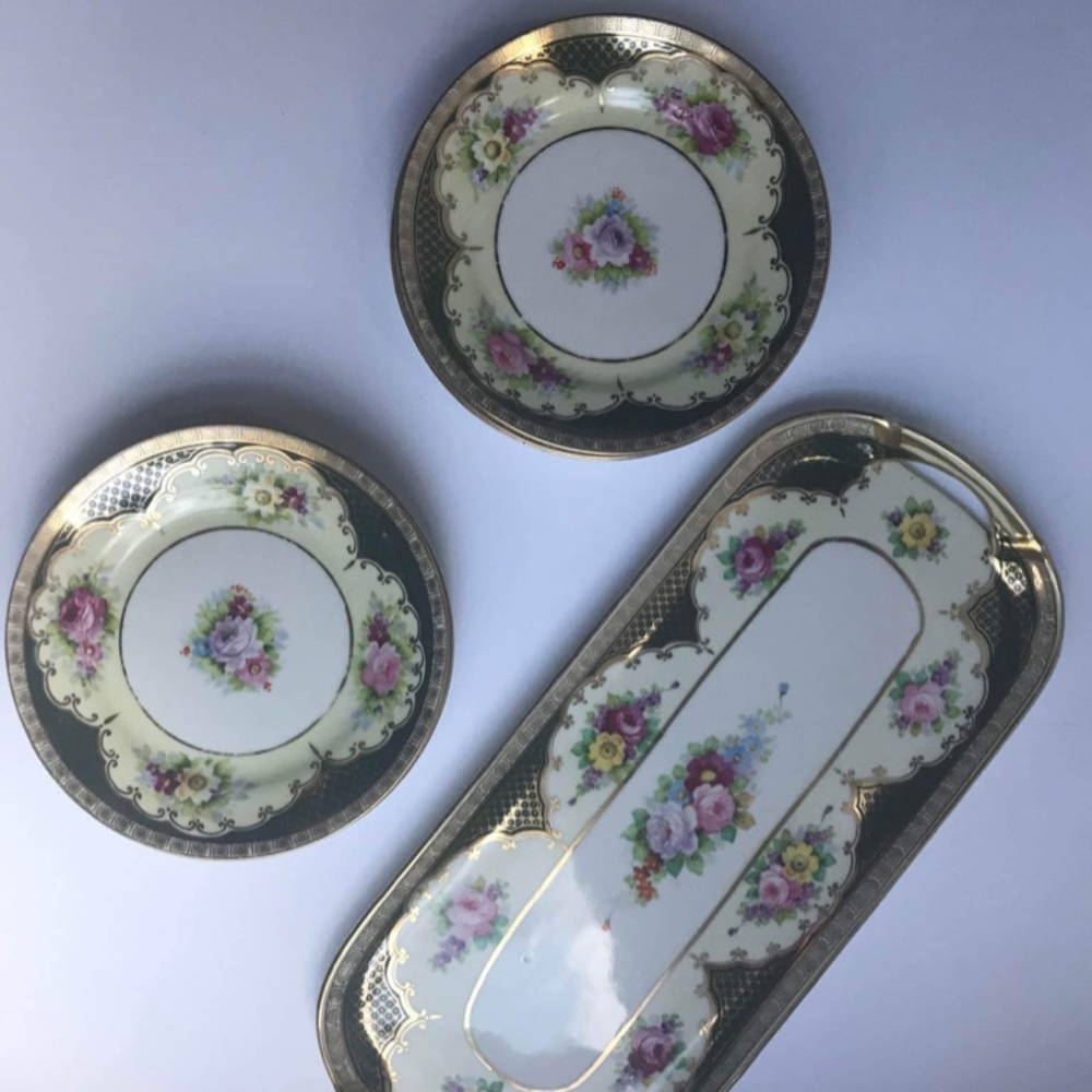 Noritake Hand Painted Dessert Set